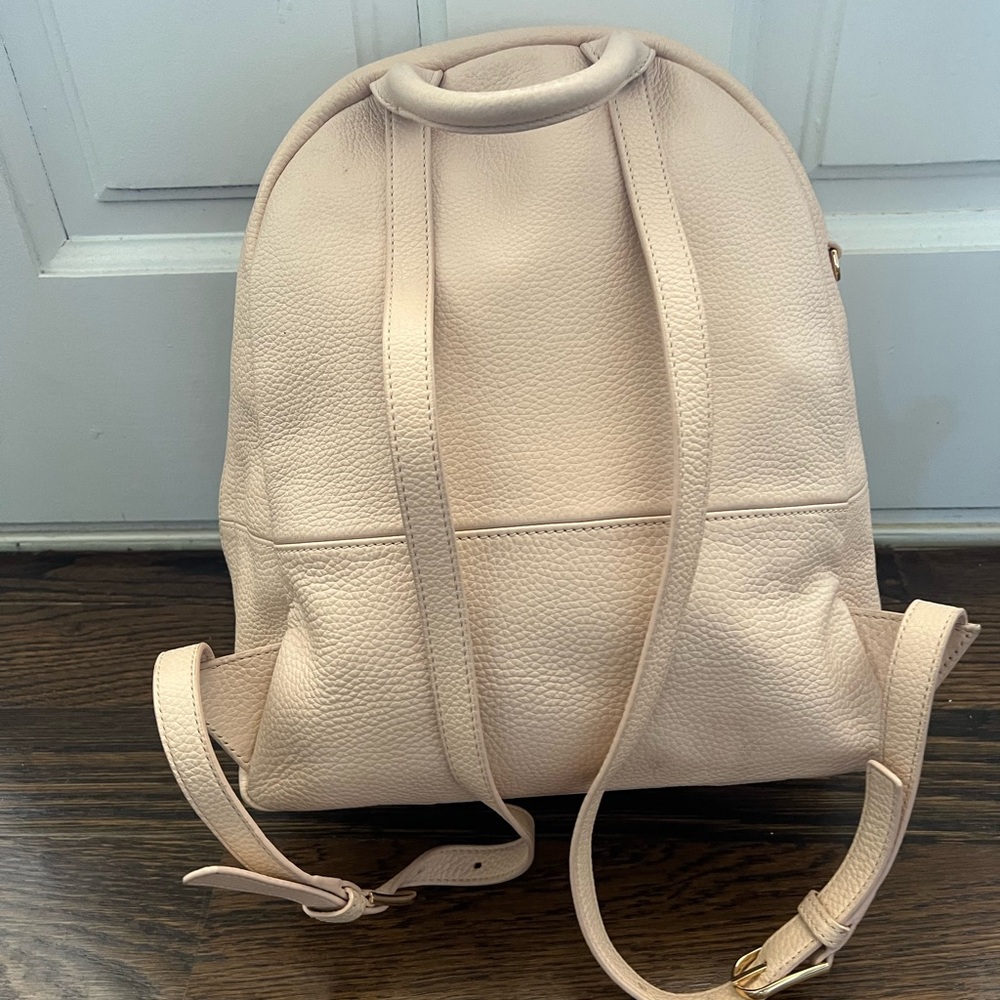 Tory Burch Light Tan Leather Backpack - Picture 2 of 12